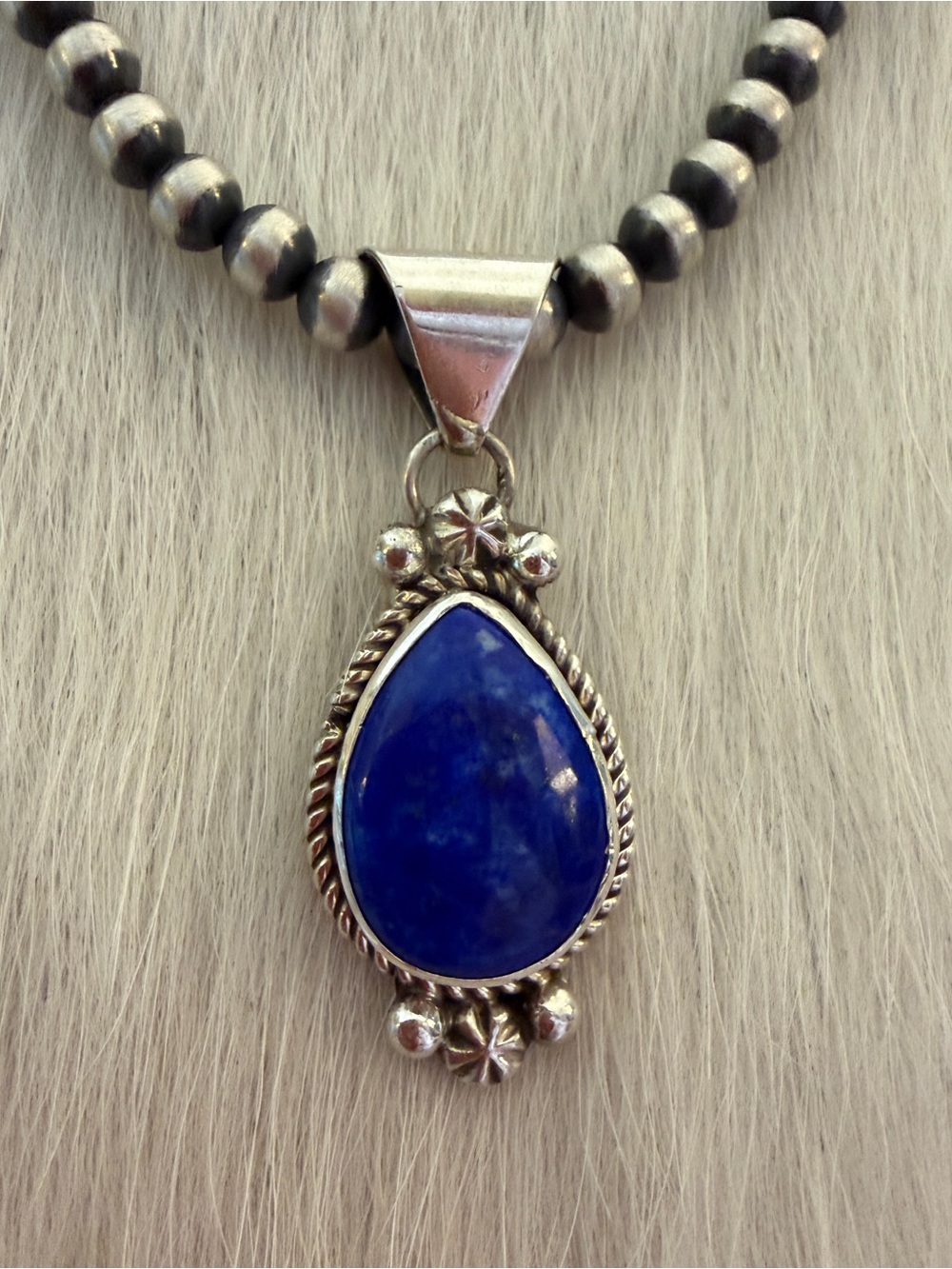 ❤️ Signed Navajo Robert Martinez Lapis Lazuli Sterling Statement Unisex Pendant - Picture 4 of 12